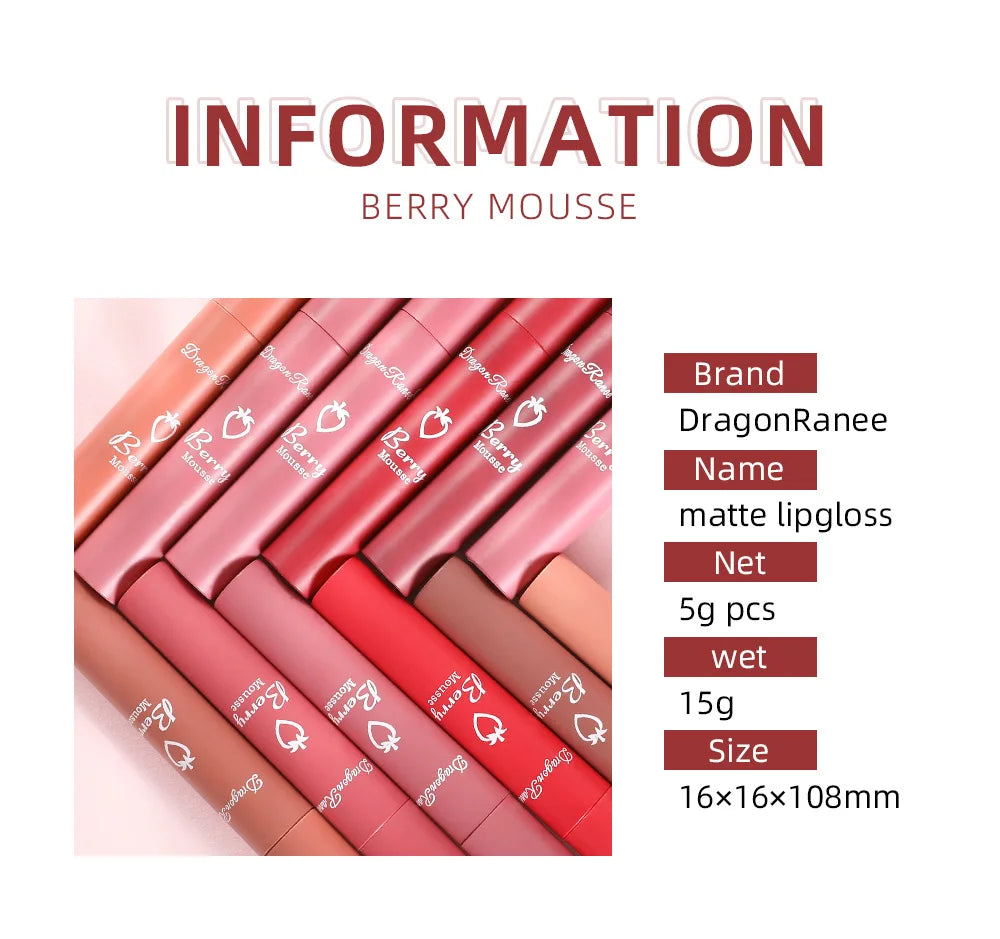 Nude Lip Gloss Matte Velvet Liquid Lipstick Waterproof Sexy Long Lasting Non-stick Cup Nude Red Make-up for Women Korea Cosmetic
