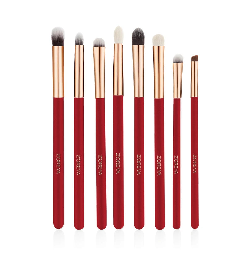 ZOREYA Rose Red Makeup Brushes Set Tools Professional Foundation Powder Eyeshadow Make up Brush Blush brochas de maquillaje