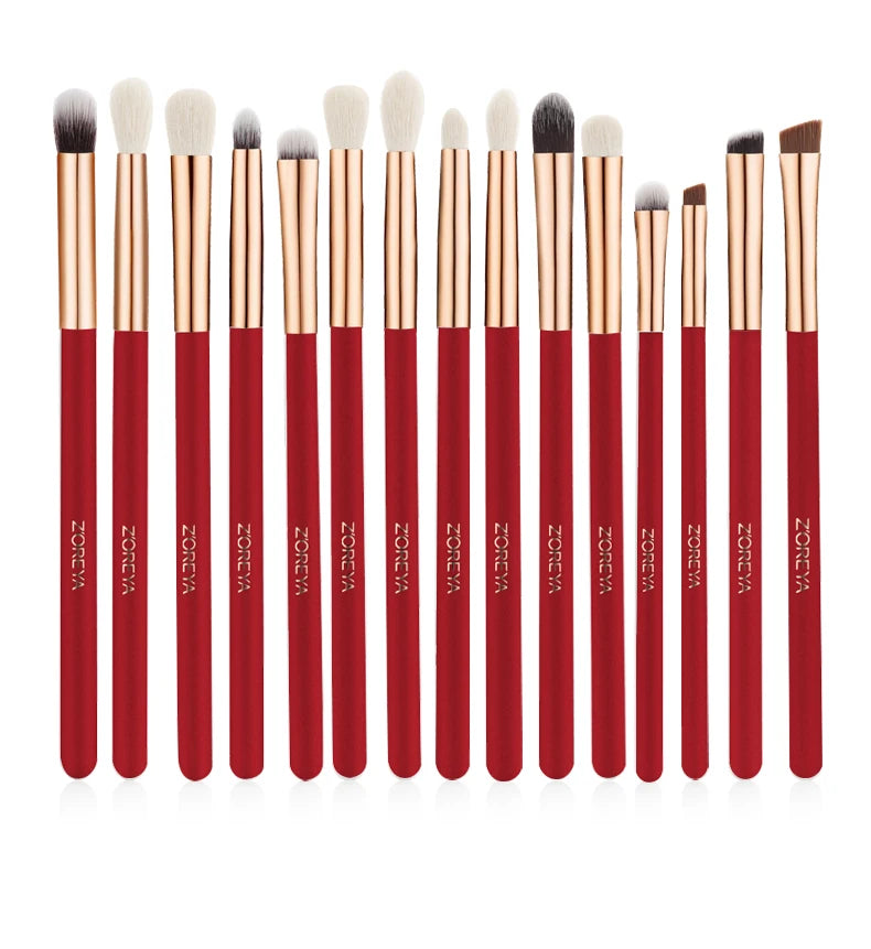 ZOREYA Rose Red Makeup Brushes Set Tools Professional Foundation Powder Eyeshadow Make up Brush Blush brochas de maquillaje