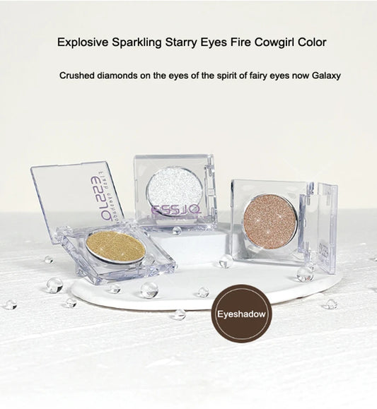 Monochrome White Shiny Highlighter Palette Make Up Glitter Eyeshadow Long-Lasting Pearlescent Shimmer Brighten Bronzers Makeup