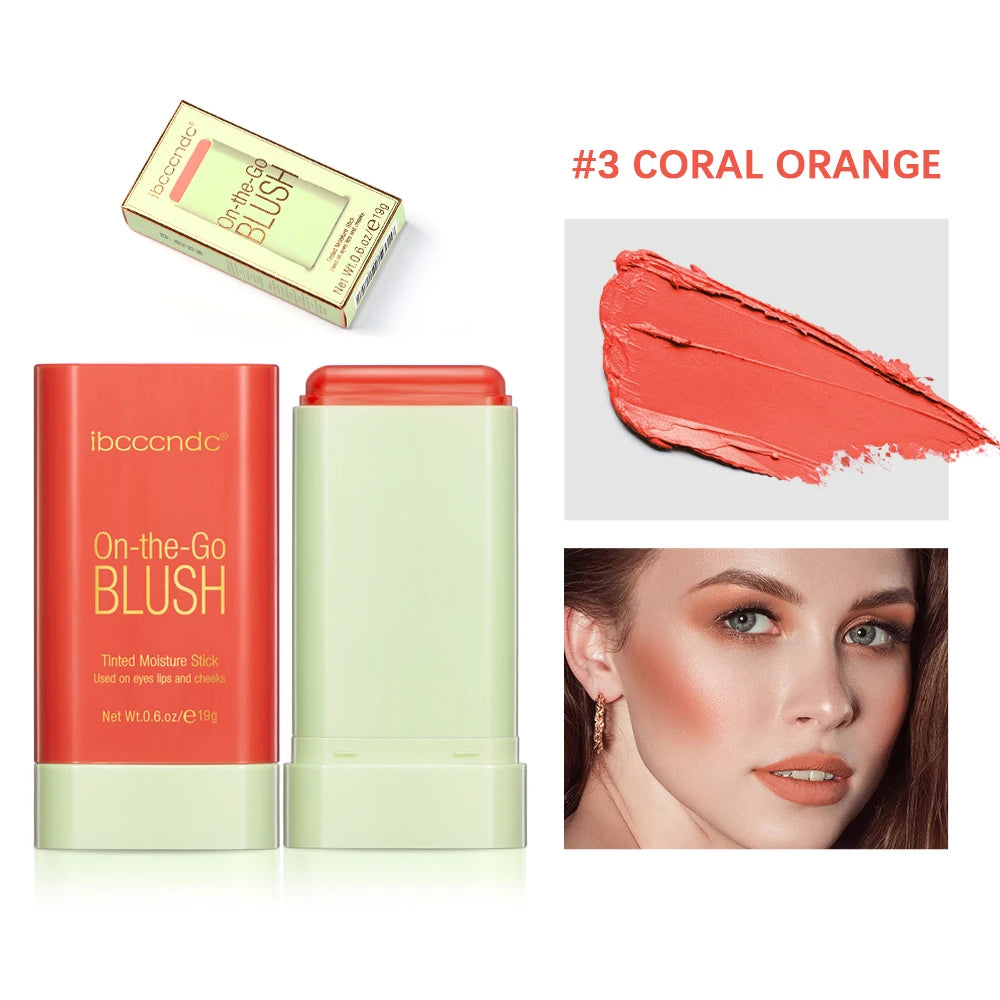 Make Up Functional Blush Stick Easy Color Rouge Blusher Cream Waterproof High Color Rendering Brightening Skin Tone Hot