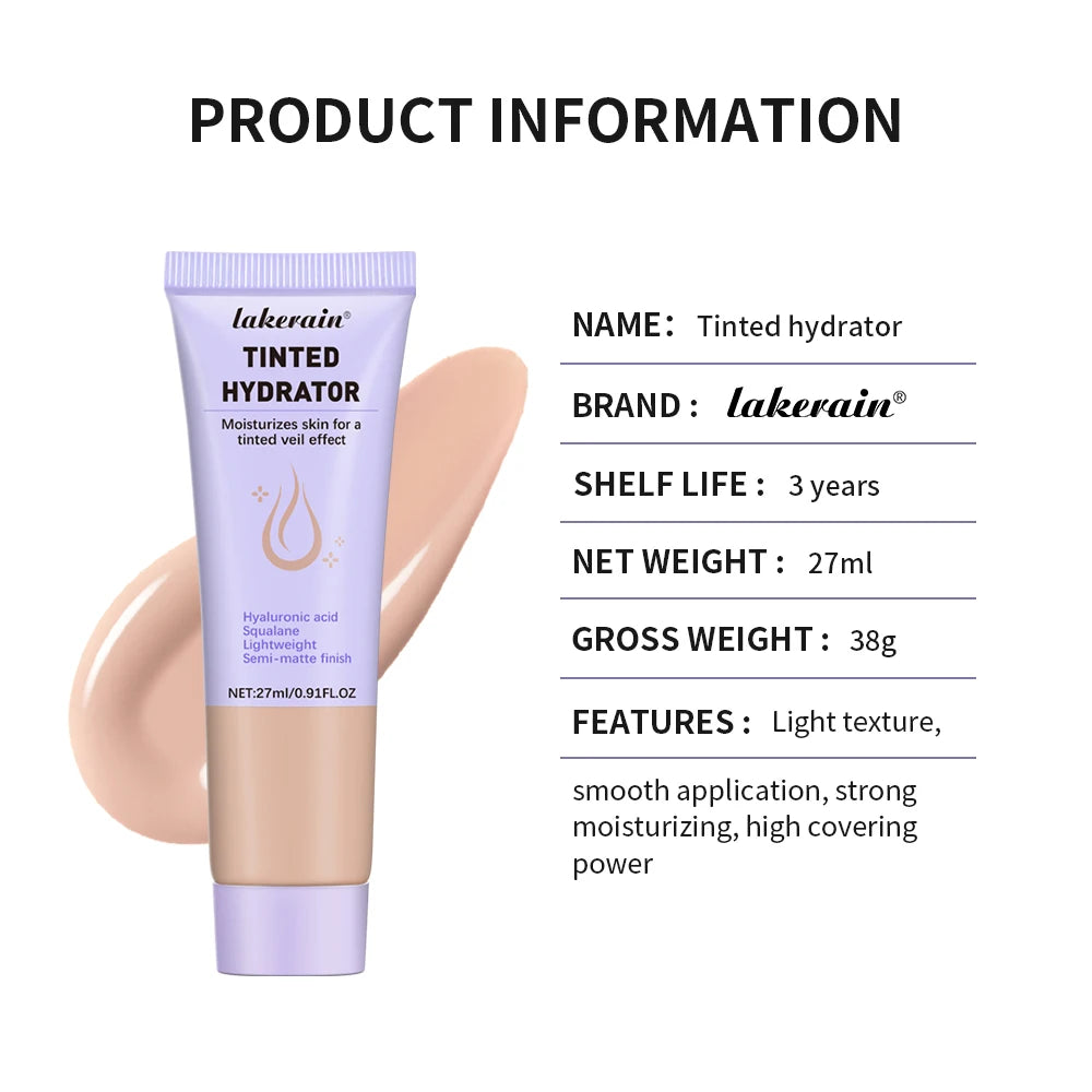 Strong Coverage Tinted Hydrator Make-up For Women Even Skin Tone Semi-matte Finish Natural Moisturizes The Skin Healthy Cosmetic