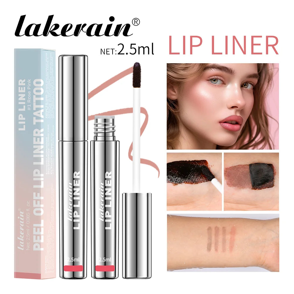 Peel Off Lip Liner Waterproof Long Lasting Liquid Lip Stick Lasting Makeup Liquid lipliner Containing Hyaluronic Acid Vitamin E