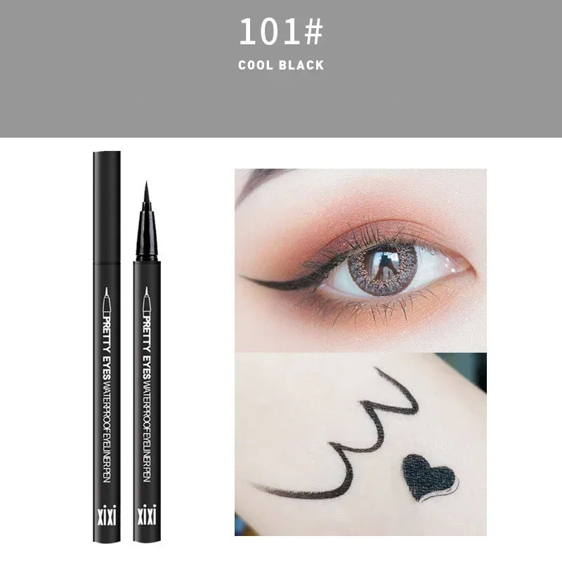 Waterproof Eyeliner Pencils Professional Fast Dry Smooth Eyes Brown Black Color Pigments Liquid Eye Liner Pen Make Up Tools