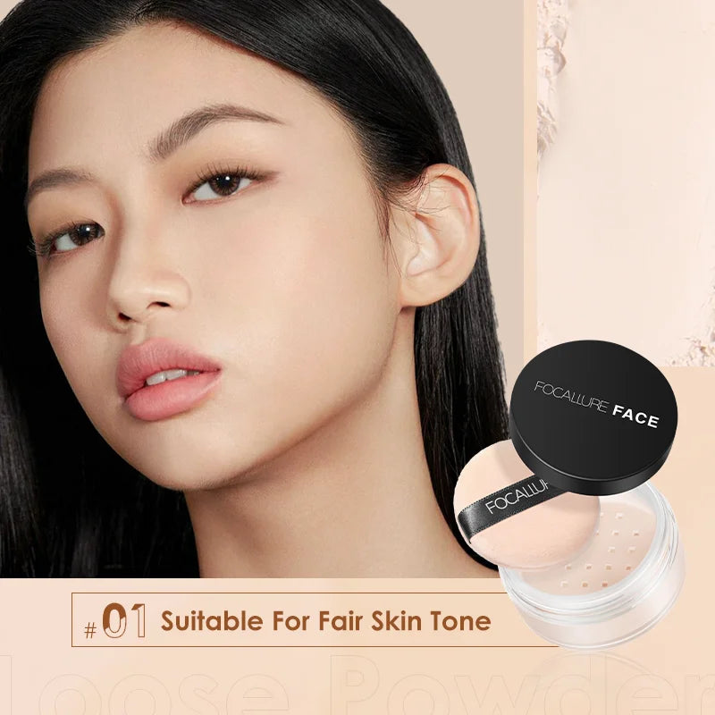 FOCALLURE Face Powder Waterproof Long-lasting 9 Colors Oil-control Matte Translucent Makeup Setting Powder Women Cosmetics