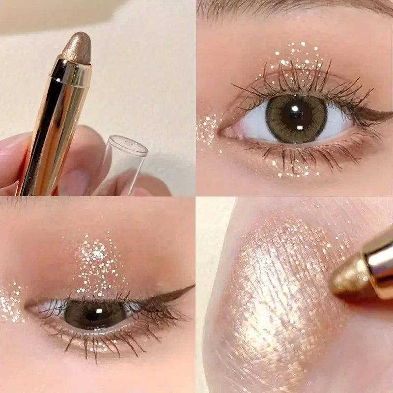 Double-sided Eyeshadow Stick - Highlighter & Brightening Pen with Pearly Glitter & Matte Finish