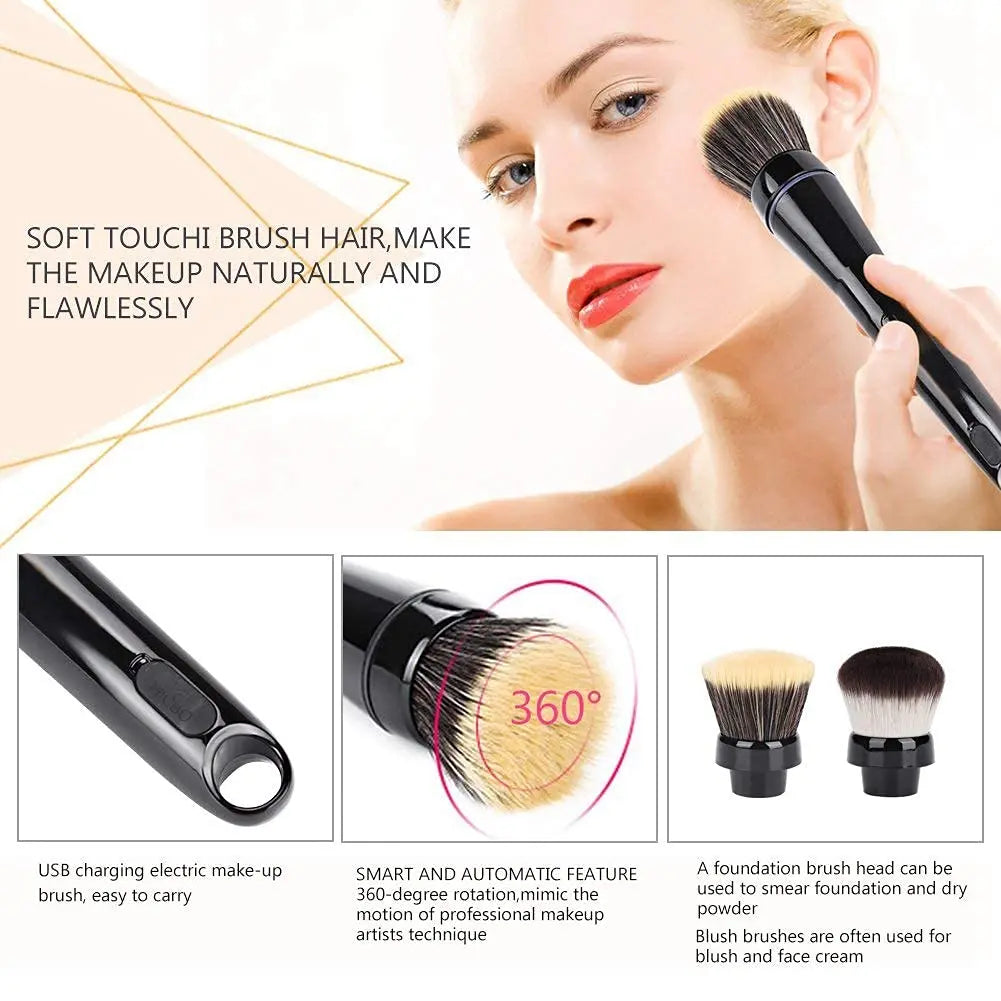 Personalized Beauty Brush Fast Blender High speed Set Foundation Brush Beauty Mushroom Head  Makeup Tool Electric Powder Brushes