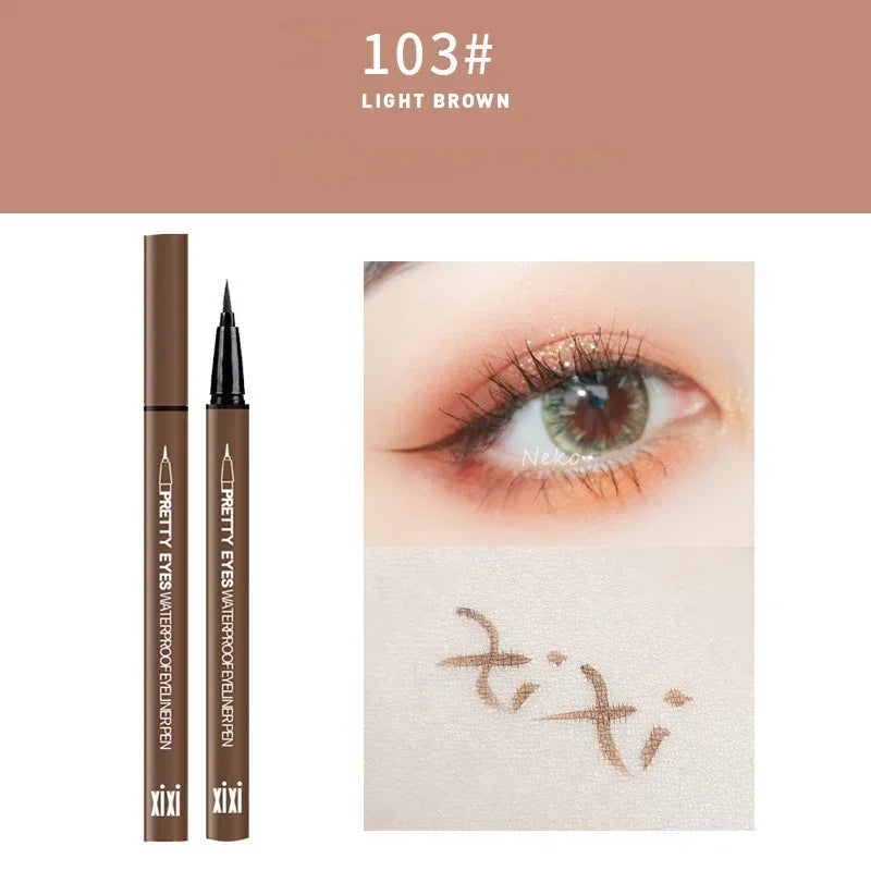 Waterproof Eyeliner Pencils Professional Fast Dry Smooth Eyes Brown Black Color Pigments Liquid Eye Liner Pen Make Up Tools