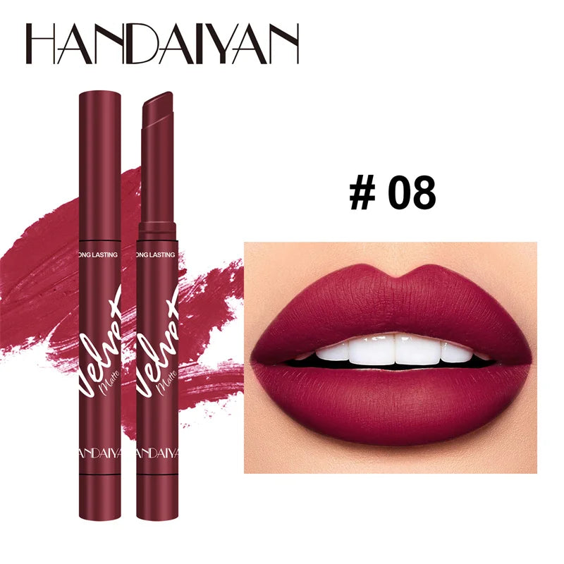 New 8 Colors Makeup Matte Lipstick Waterproof Long Lasting Lip Stick Sexy Red Pink Velvet Nude Lipsticks Make Up Woman Cosmetics