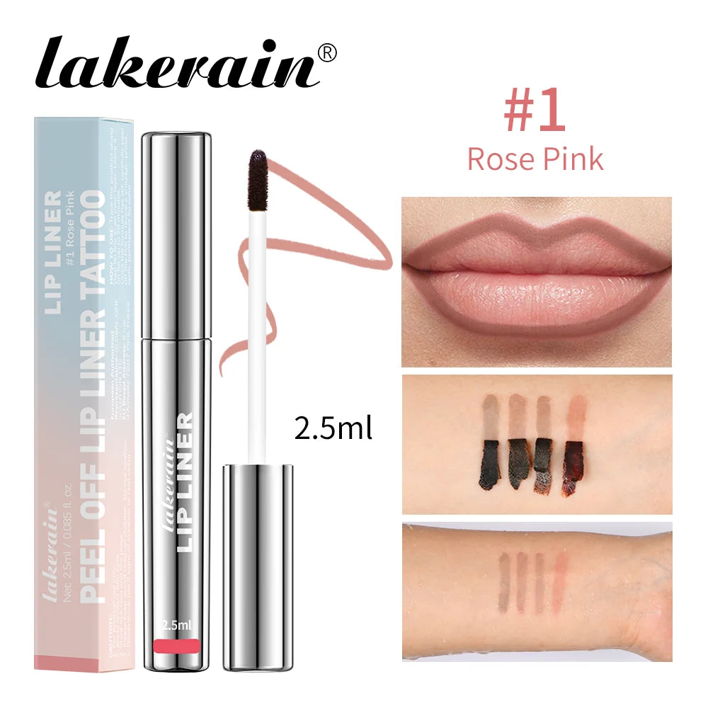 Peel Off Lip Liner Waterproof Long Lasting Liquid Lip Stick Lasting Makeup Liquid lipliner Containing Hyaluronic Acid Vitamin E