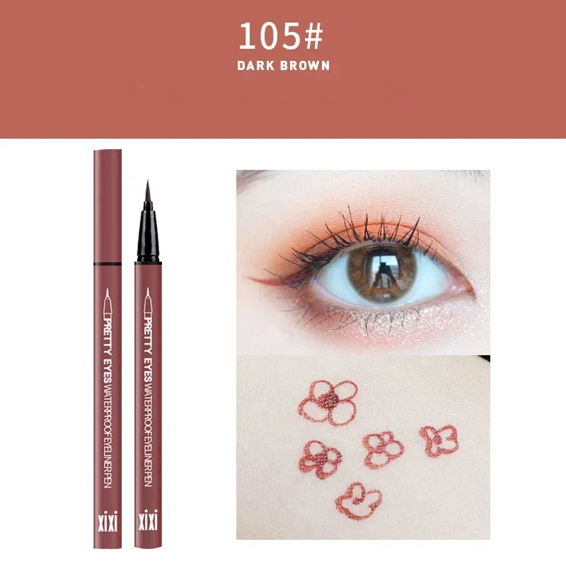 Waterproof Eyeliner Pencils Professional Fast Dry Smooth Eyes Brown Black Color Pigments Liquid Eye Liner Pen Make Up Tools