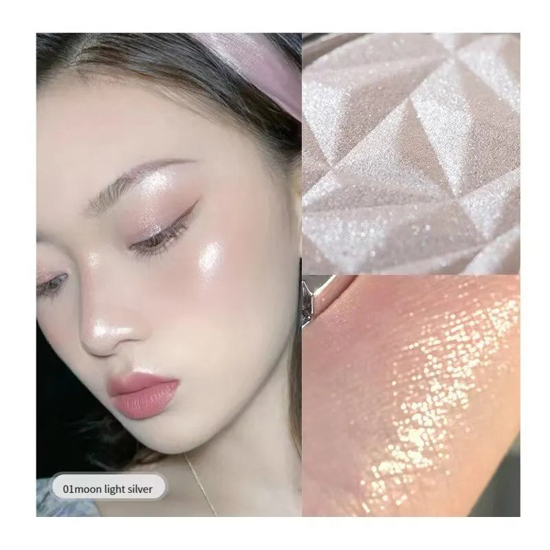 BEECHIP Brighten And Modify The Face Shadow Powder Diamond Highlight Powder Blusher Fairy Glitter Powder Beautify