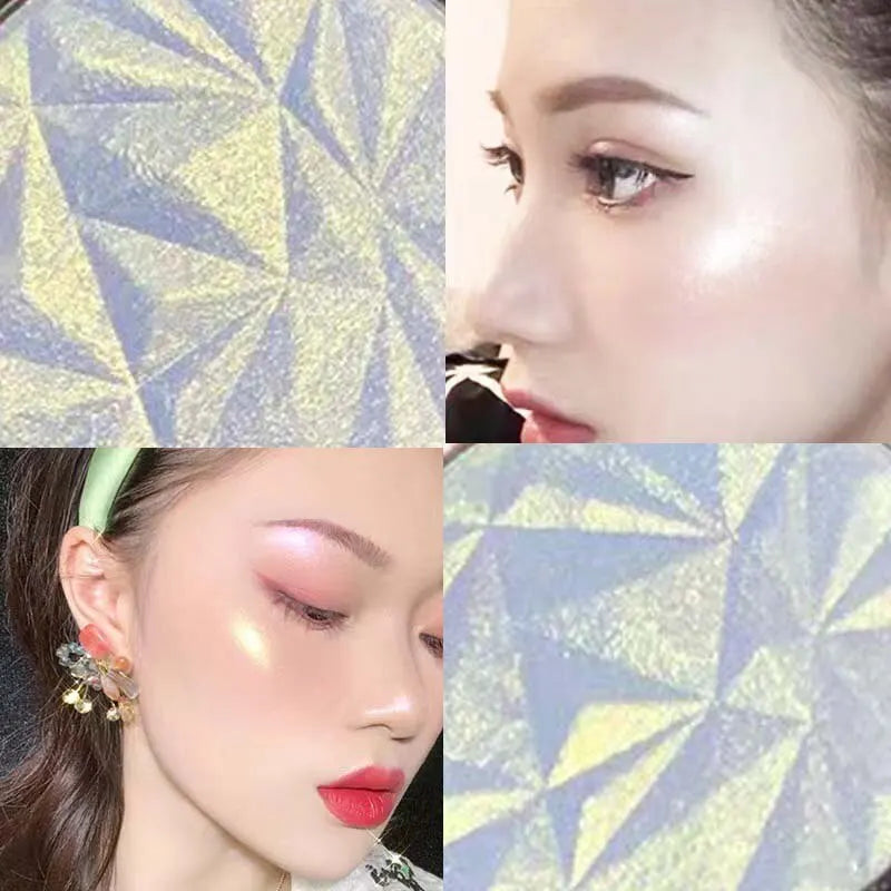 BEECHIP Brighten And Modify The Face Shadow Powder Diamond Highlight Powder Blusher Fairy Glitter Powder Beautify