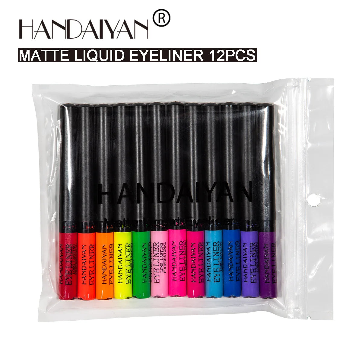 HANDAIYAN 12 Color Matte Eyeliner Kit Makeup Waterproof Colorful UV Light Neon Eye Liner Pen Eye Make Up Cosmetics Eyeliners Set