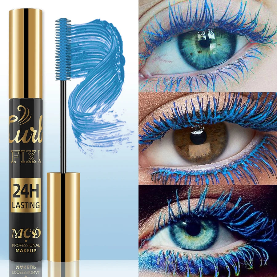 Blue 5D silk mascara with big eyes Waterproof  Quick Dry Eyelash Extension Cream  Make-up for women Eyelash mask