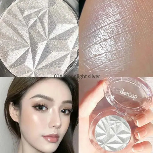 BEECHIP Brighten And Modify The Face Shadow Powder Diamond Highlight Powder Blusher Fairy Glitter Powder Beautify