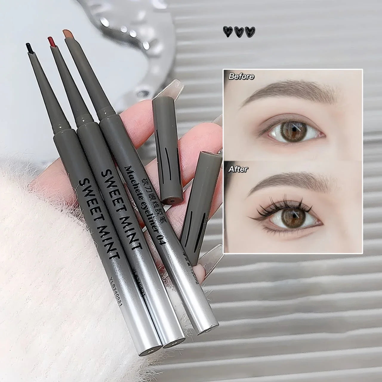 Silky Long-lasting Eye Liner Pencil  Eyeliner Pen Natural Matte Wine Red Eyeliner Easy To Color Waterproof Eye Make Up Cosmetics