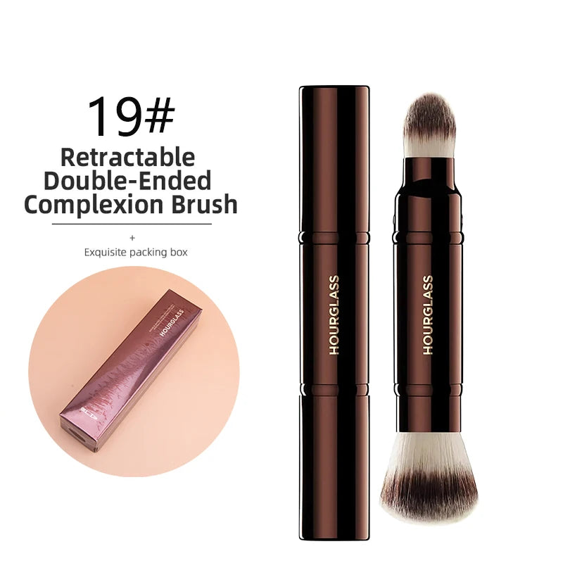 Hourglass Makeup BrushesRetractable Kabuki Brush Face Contour Foundation Buffing Brush Travel Foundation Brush with Box