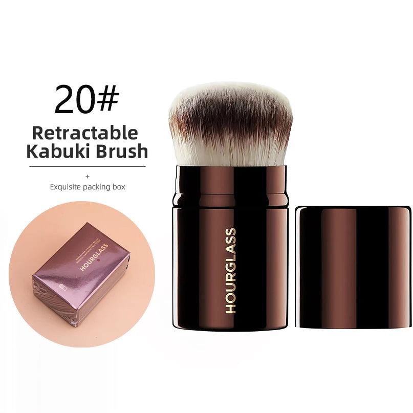 Hourglass Makeup BrushesRetractable Kabuki Brush Face Contour Foundation Buffing Brush Travel Foundation Brush with Box