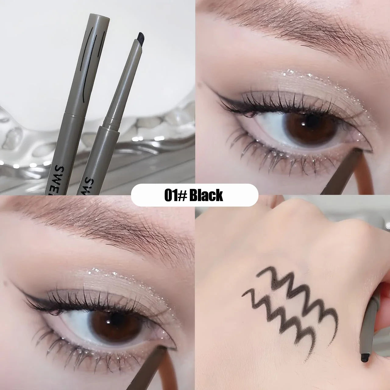 Silky Long-lasting Eye Liner Pencil  Eyeliner Pen Natural Matte Wine Red Eyeliner Easy To Color Waterproof Eye Make Up Cosmetics