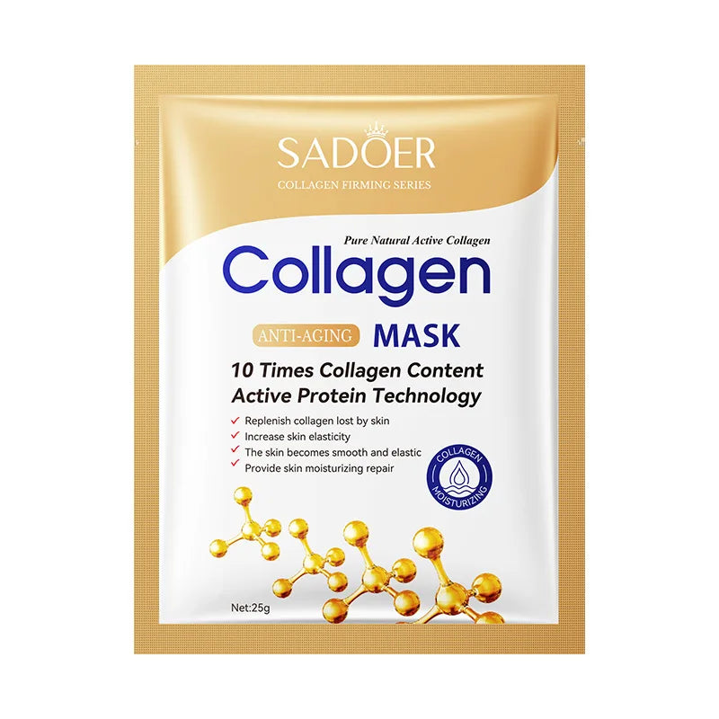 10pcs Collagen Face Mask Firming Moisturizing Repair Brightening skincare Face Sheet Mask Beauty Facial Masks Skin Care SADOER