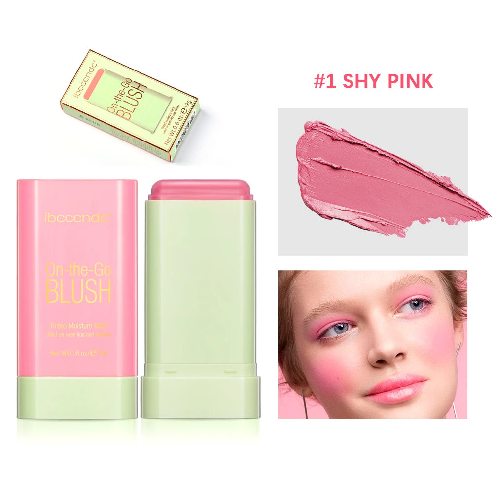 Make Up Functional Blush Stick Easy Color Rouge Blusher Cream Waterproof High Color Rendering Brightening Skin Tone Hot