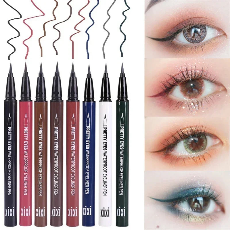 Waterproof Eyeliner Pencils Professional Fast Dry Smooth Eyes Brown Black Color Pigments Liquid Eye Liner Pen Make Up Tools