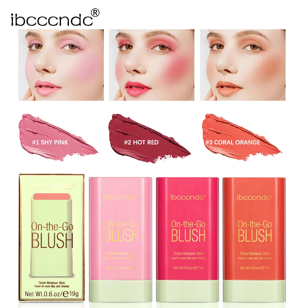 Make Up Functional Blush Stick Easy Color Rouge Blusher Cream Waterproof High Color Rendering Brightening Skin Tone Hot