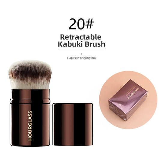 Hourglass Makeup BrushesRetractable Kabuki Brush Face Contour Foundation Buffing Brush Travel Foundation Brush with Box