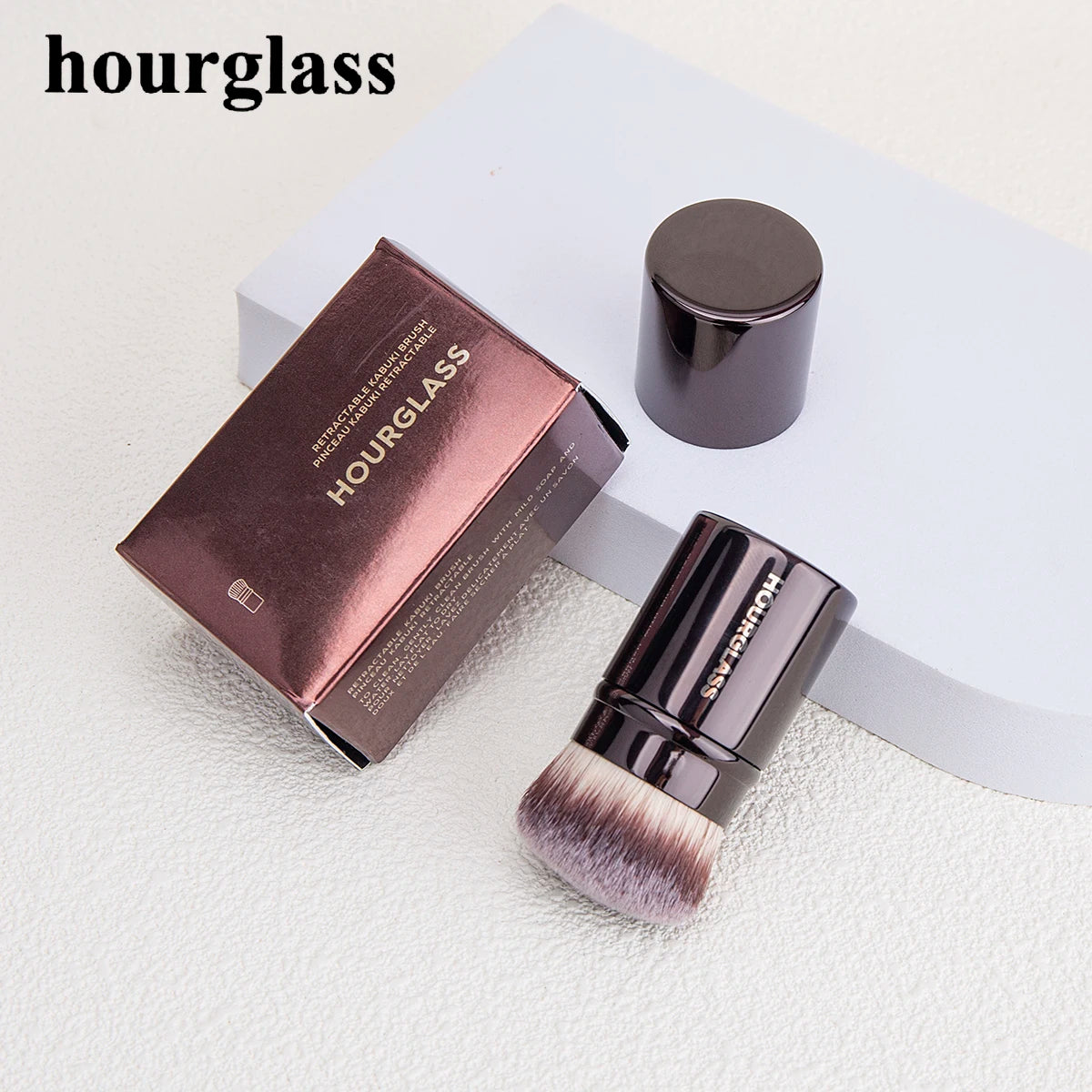 Hourglass Makeup BrushesRetractable Kabuki Brush Face Contour Foundation Buffing Brush Travel Foundation Brush with Box