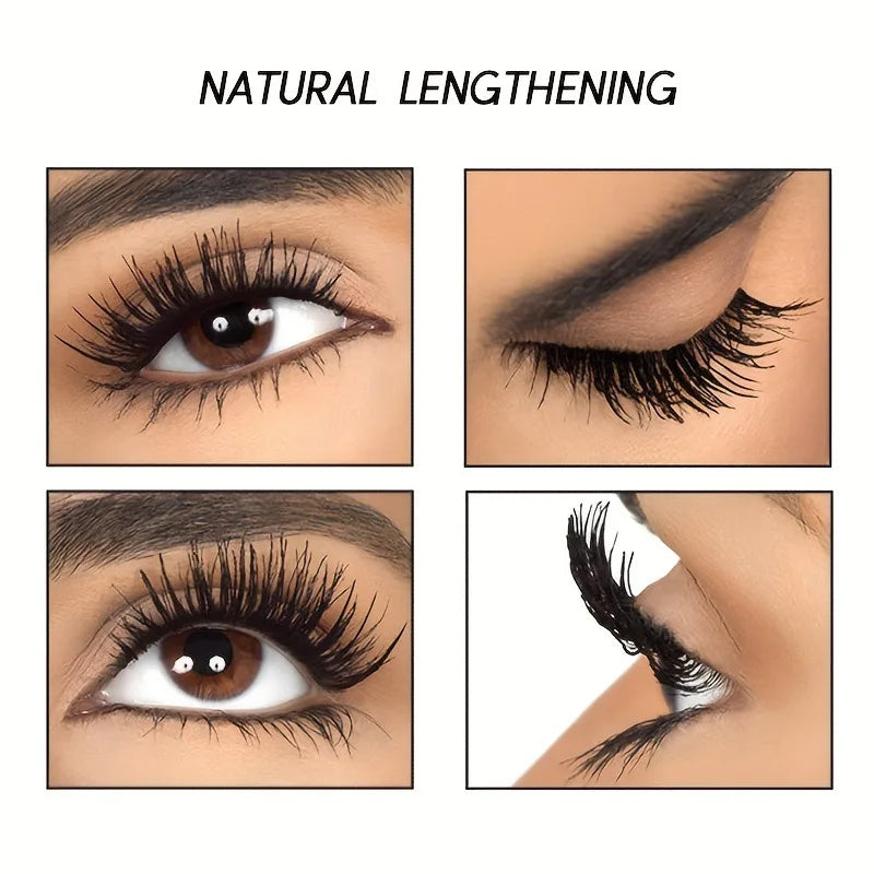 USHAS Ultra Long Lasting Mascara 4D Waterproof Mascara Liquid Fiber Mascara 360 Degree Spiral Brush Eyelashes Extension Makeup