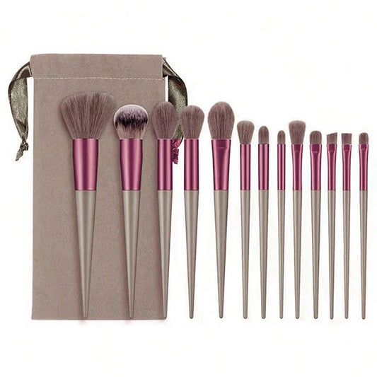 13 PCS Makeup Brushes Set Eye Shadow Foundation Women Cosmetic Brush Eyeshadow Blush Beauty Soft Make Up Tools Bag