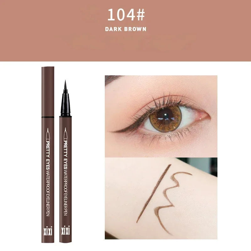 Waterproof Eyeliner Pencils Professional Fast Dry Smooth Eyes Brown Black Color Pigments Liquid Eye Liner Pen Make Up Tools