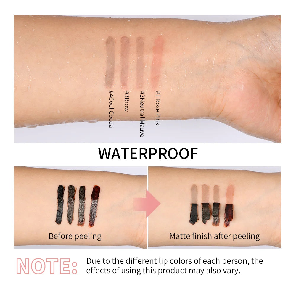 Peel Off Lip Liner Waterproof Long Lasting Liquid Lip Stick Lasting Makeup Liquid lipliner Containing Hyaluronic Acid Vitamin E