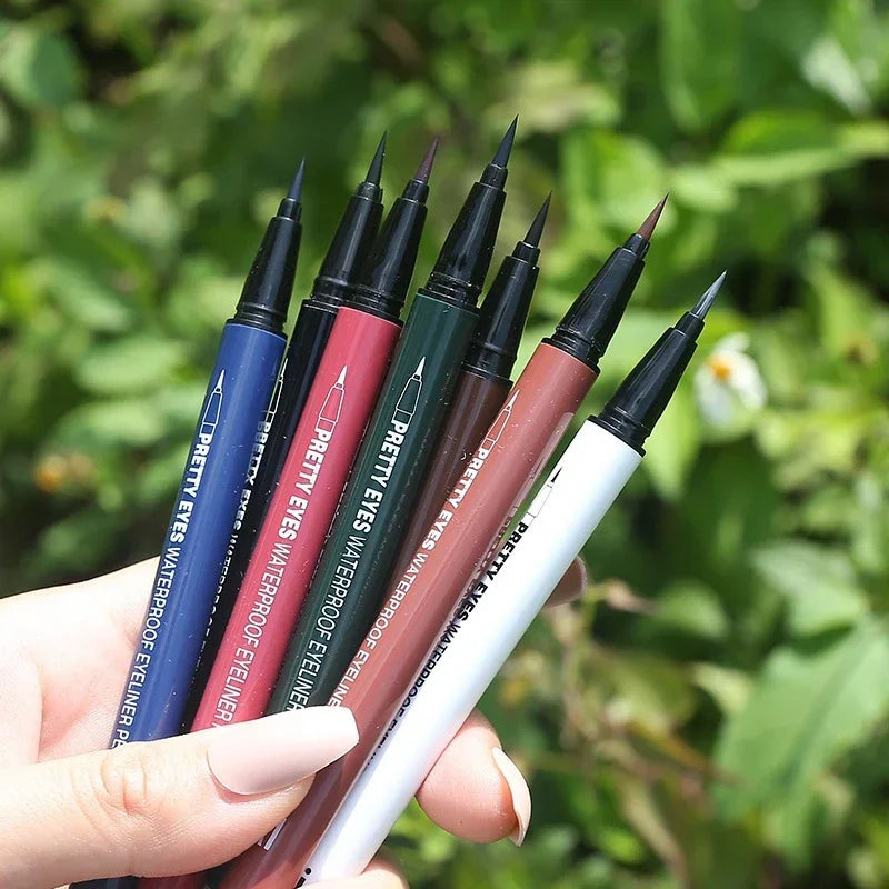 Waterproof Eyeliner Pencils Professional Fast Dry Smooth Eyes Brown Black Color Pigments Liquid Eye Liner Pen Make Up Tools