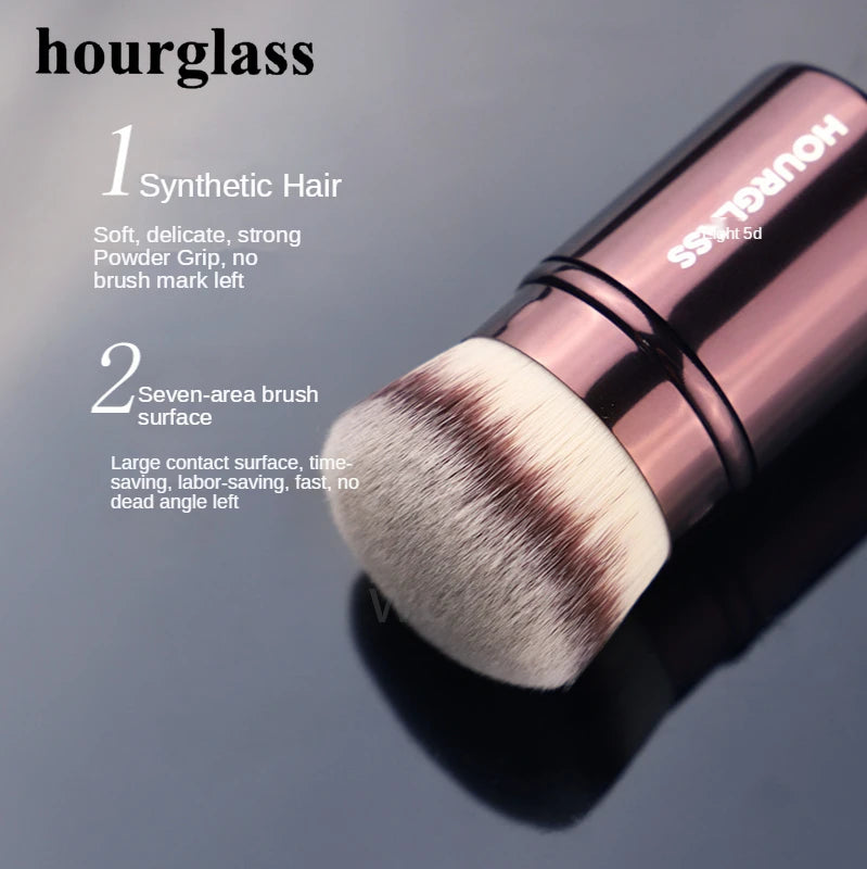 Hourglass Makeup BrushesRetractable Kabuki Brush Face Contour Foundation Buffing Brush Travel Foundation Brush with Box