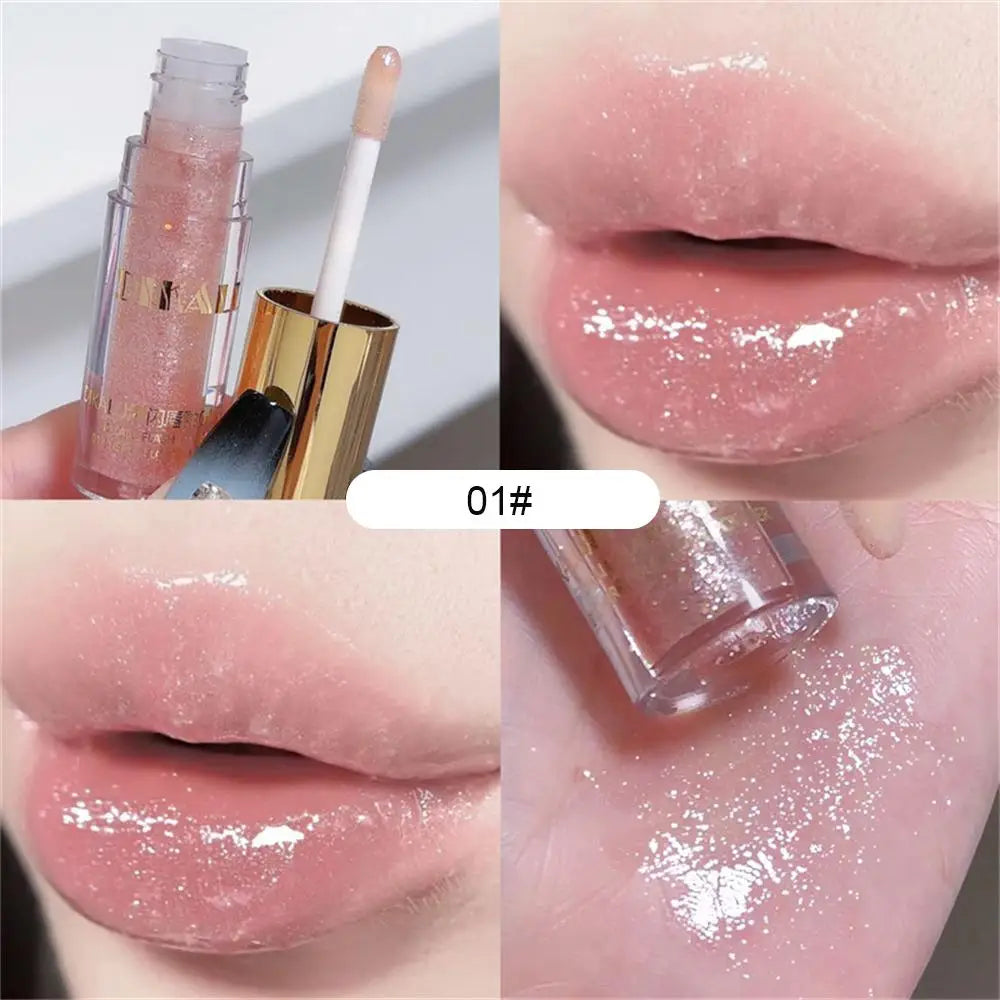 Diamond Shimmer Glitter Lip Gloss 5 Colors Sparkling Glitter Liquid Transparent Lipstick Pearl Lip Gloss Sexy Pouty Lip Make Up