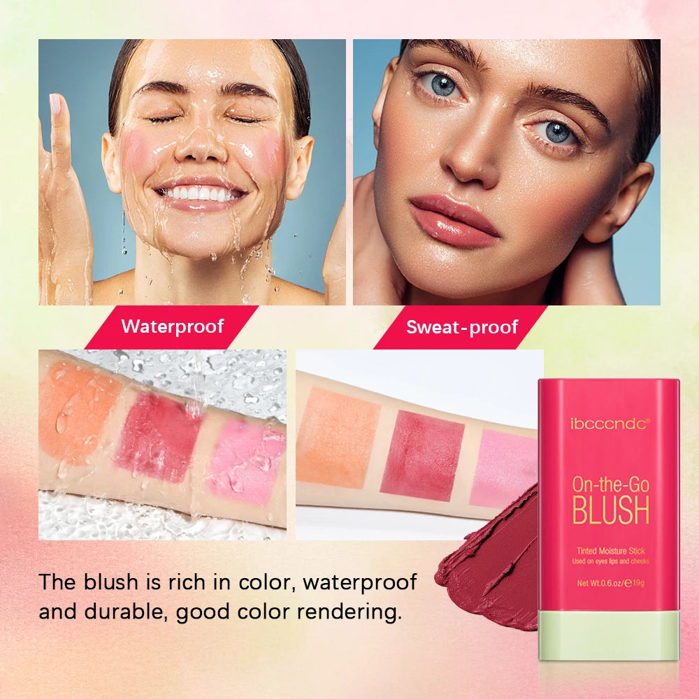 Make Up Functional Blush Stick Easy Color Rouge Blusher Cream Waterproof High Color Rendering Brightening Skin Tone Hot