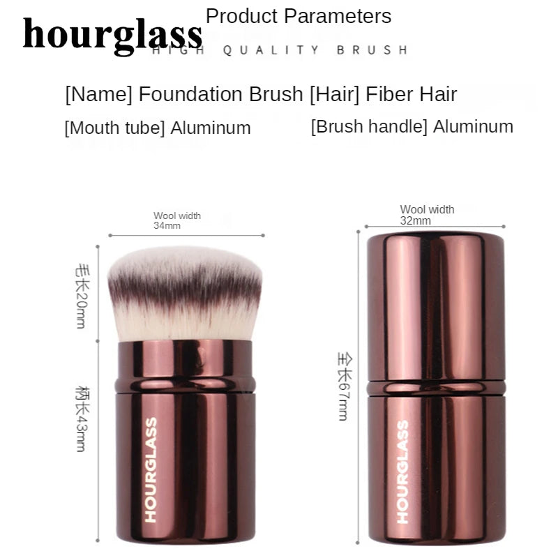 Hourglass Makeup BrushesRetractable Kabuki Brush Face Contour Foundation Buffing Brush Travel Foundation Brush with Box